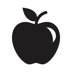 apple symbol  black isolated vector art silhouette 