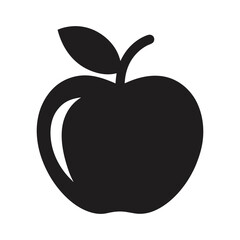 apple symbol  black isolated vector art silhouette 
