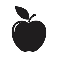 apple symbol  black isolated vector art silhouette 
