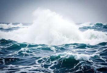 Naklejka premium large body of water with waves coming in