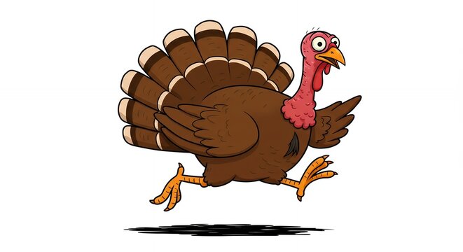 Cartoon turkey running image