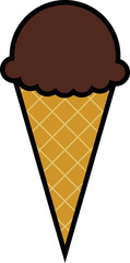 Flat vector illustration of  Italian gelato