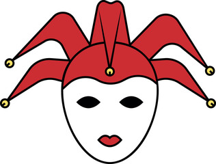 Flat vector illustration of venetian carnival mask