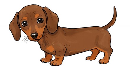 Cute cartoon dachshund illustration