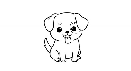 Cute cartoon dog illustration