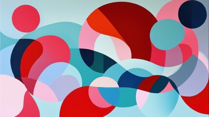 Obraz premium A vibrant abstract composition of overlapping circles in various colors and sizes.