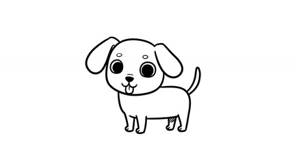 Fototapeta premium Cute cartoon dog illustration