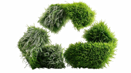 Green grass recycle symbol nature ecology image leaf lush pure dark plant on transparent background