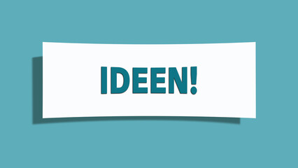 Ideen (Ideas) - A card isolated on light green background.
