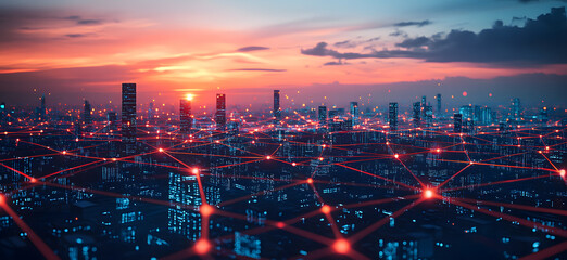 Digital background perfect for tech processes, neural networks, artificial intelligence, data transfer and encryption, digital archives, sound and graphic presentations, science, education, etc.