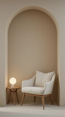 Minimalist Interior with Chair and Lamp