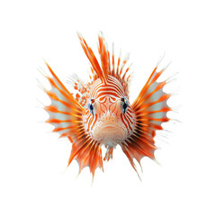 Fototapeta premium Majestic Lionfish Portrait Vibrant Red and White Marine Creature