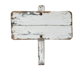 Weathered wooden signpost in nature rustic aesthetic isolated on transparent background