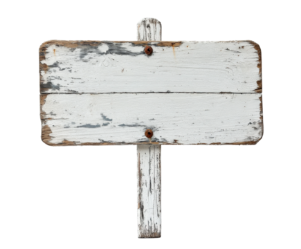 Weathered wooden signpost in nature rustic aesthetic isolated on transparent background