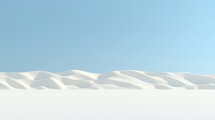 A serene, snow-covered landscape under a clear blue sky.