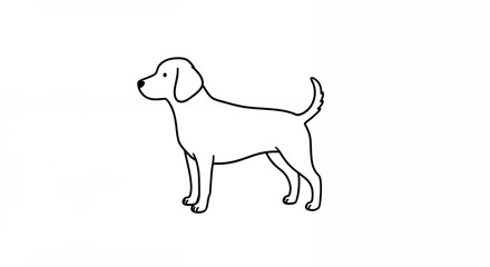 Simple line drawing of a dog