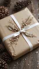 Fototapeta premium Gift with White Ribbon