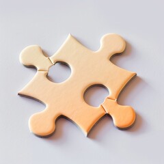 Obraz premium A single puzzle piece with gradient edges isolated on white .