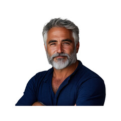 Confident Mature Man with Gray Hair and Beard, Portrait