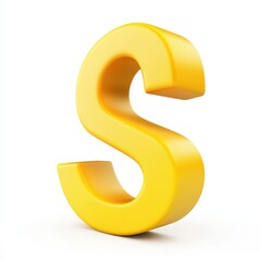 Fototapeta premium Letter s in yellow color isolated on white background