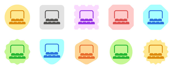 Editable cinema auditorium, seats, screen vector icon. Movie, cinema, entertainment. Part of a big icon set family. Perfect for web and app interfaces, presentations, infographics, etc