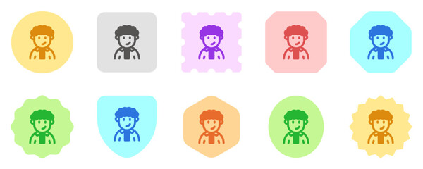 Obraz premium Editable person with curly hair avatar vector icon. User, profile, identity, persona. Part of a big icon set family. Perfect for web and app interfaces, presentations, infographics, etc