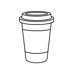 Vector cups with coffee. Coffee cup icon. linear drawing coloring, flat vector illustration on white isolated background