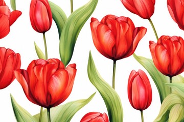 Fototapeta premium bright flowers on a white background
