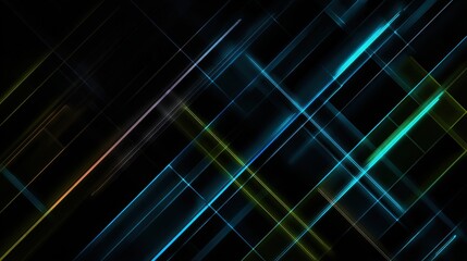 A stunning image of neon geometric lines abstract dark themed background.