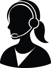 Silhouette of a Service: A sleek, stylized illustration captures the essence of customer support, showcasing a professional figure with a headset, ready to assist. 
