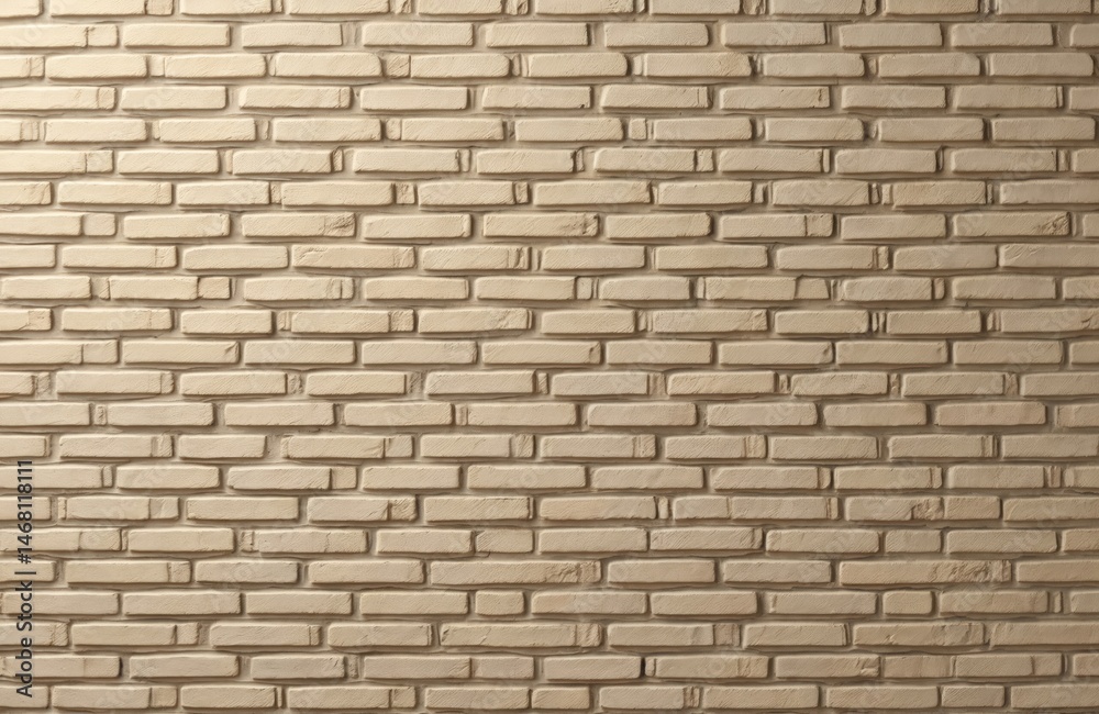 Poster seamless beige brick wall texture with horizontal rectangular bricks. beige brick wall background pa