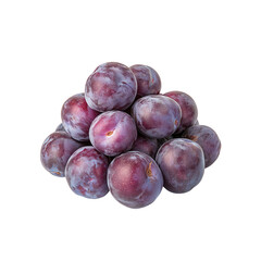 Obraz premium Heap of Fresh Ripe Plums Isolated on Transparent Background