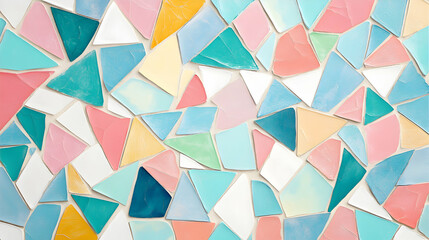 Obraz premium Pastel triangles arranged abstractly, a cheerful, chaotic mosaic design