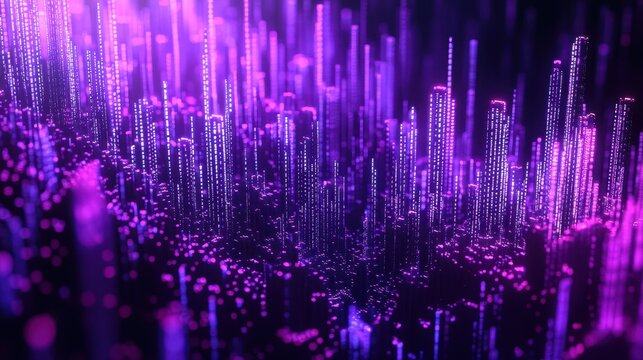 Vibrant Data Wave: A Colorful 3D Visualization of Abstract Binary Threads for Futuristic Business Analytics