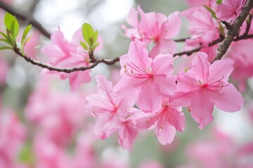 Stunning Pink Azalea Flowers Blooming in Spring