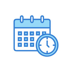 calendar clock vector icon
