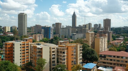 Vibrant Nairobi: A Glimpse of an African City with Iconic Architecture and Lively Business Districts