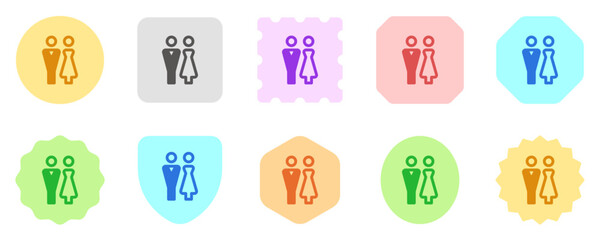 Editable bride and groom, wedding, couple vector icon. Wedding, valentine, love, celebration. Part of a big icon set family. Perfect for web and app interfaces, presentations, infographics, etc