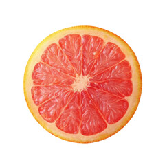 A juicy ripe grapefruit slice isolated on perfect for healthy food design on transparent background