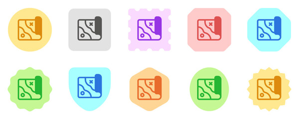 Editable map, adventure, exploration vector icon. Video game, game elements. Part of a big icon set family. Perfect for web and app interfaces, presentations, infographics, etc