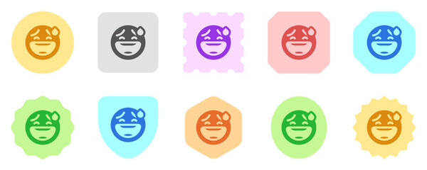 Editable sweat smile, awkward expression emoticon vector icon. Part of a big icon set family. Part of a big icon set family. Perfect for web and app interfaces, presentations, infographics, etc