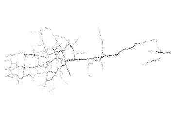 Vector overlay abstract texture. Natural complex crack element on white background. Organic grunge one color surface.