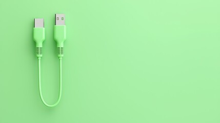 A green USB cable.