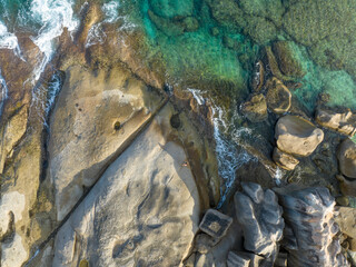 Aerial View, seychellen, Mahe, Port Glaud and Therese Isalnd