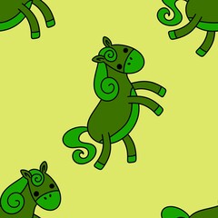 Christmas animals seamless horse pattern for wrapping paper and fabrics