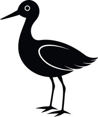 migratory bird silhouette on transparent background