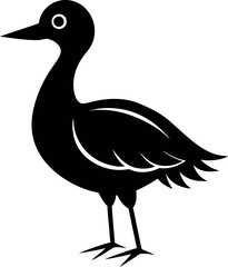 migratory bird silhouette on transparent background