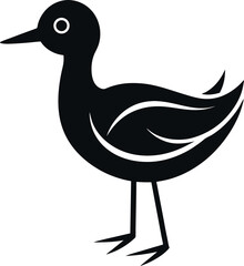 migratory bird silhouette on transparent background