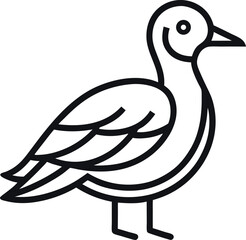 migratory bird outline on transparent background