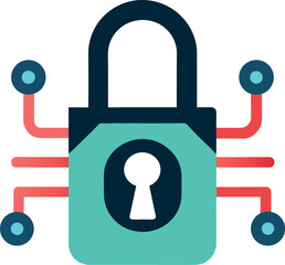 Ai lock icon on transparent background 